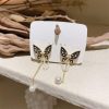 Butterfly With Pearls Drop Earrings - Image 2