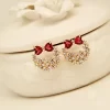 Cute Redish Bow Earrings - Image 4