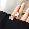 Cute White Heart Shaped Korean Earrings - Image 2