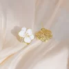 Flower Shape Pearl Stud Earrings - Image 2