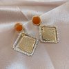 Frosted Zircon Exaggerated Geometric Earrings - Image 3