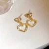 Gold Charming Heart Shaped Earrings - Image 2