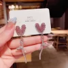 Heart Filled With Diamonds Korean Earrings - Image 2