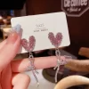 Heart Filled With Diamonds Korean Earrings - Image 4