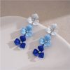 Heavens Of Blue Flowers Korean Earrings - Image 4