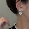 Korean Cute Delicate Zircon Heart Drop Earrings - Image 3