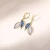 Leaf-Shaped Rhinestones Earrings - Image 4
