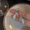 Leaf-Shaped Rhinestones Earrings - Image 6