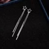 Long Tassel Star Shape Clip on Earrings - Image 2