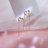 Love Heart Tassel Dangle Drop Earrings - Image 4