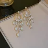 Multilayer Freshwater Pearl Drop Earrings - Image 2