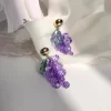 Purple Grape Dangle Drop Earrings - Image 2