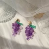 Purple Grape Dangle Drop Earrings - Image 3
