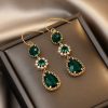 Retro Green Water Droplets Earrings - Image 6