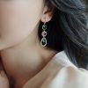 Retro Green Water Droplets Earrings - Image 5