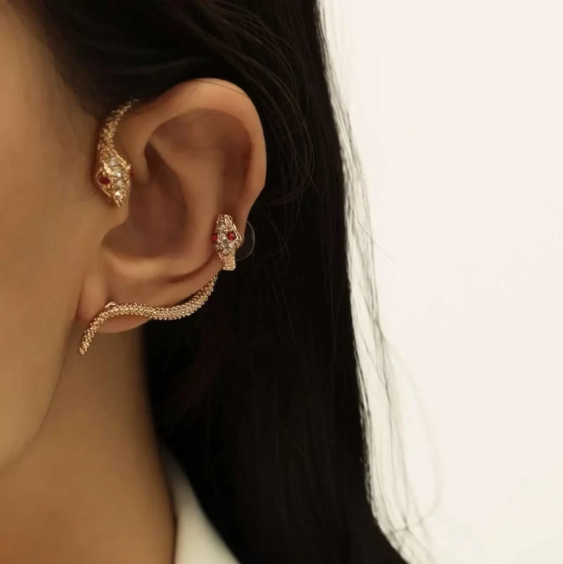 Rhinestone Snake Climber Earrings 1 Pcs