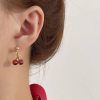 Sweet Wine Red Cherry Shaped Earrings - Image 2